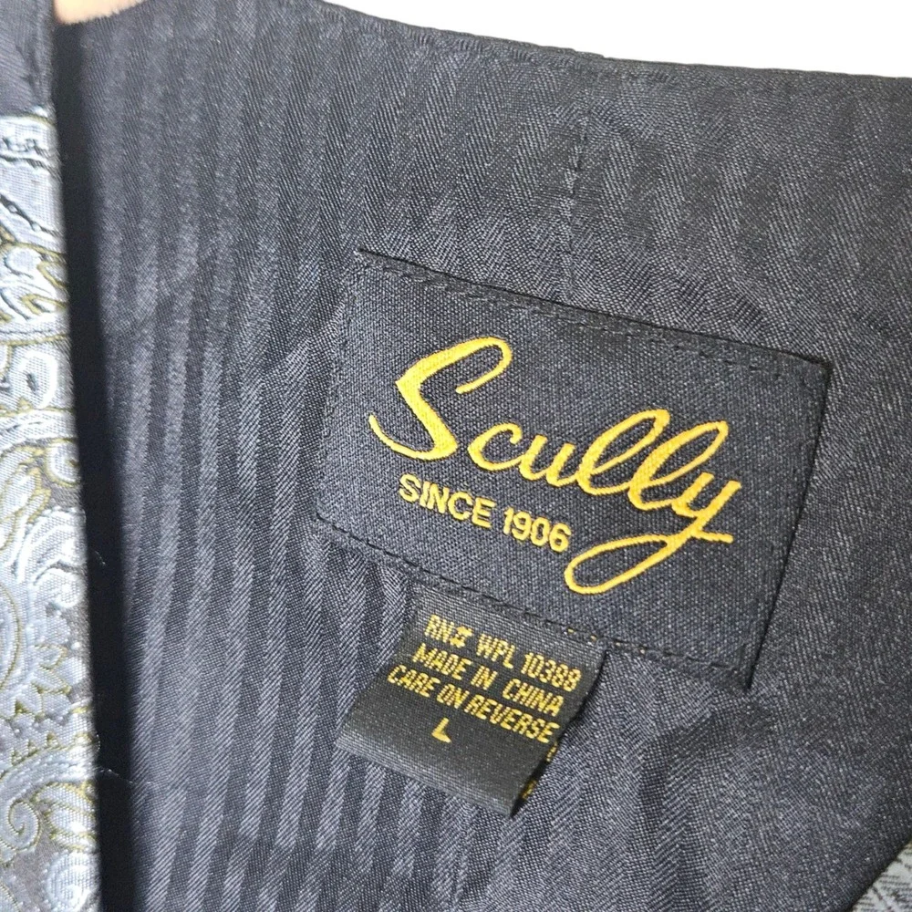 Scully‎ Vest NWT Mens L Blue Paisley Gold Western Wedding Prom Formal Party